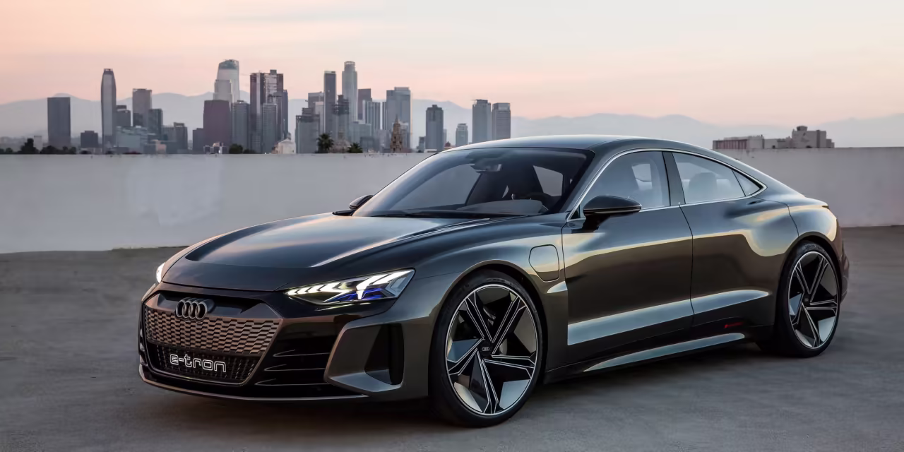 Audi electric vehicle on highway